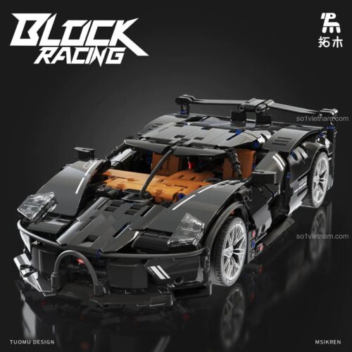 Đồ chơi lắp ráp Tuomu T4003 Bugatti Specter R3, mô hình siêu xe đen bóng bẩy với thiết kế đỉnh cao cho bé trai 8 tuổi.