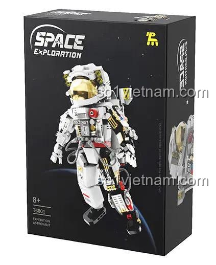 Người Máy Phi Hành Gia 6001, Phi Hành Gia Khám Phá Vũ Trụ T6001, hộp sản phẩm đồ chơi lắp ghép cho bé trai