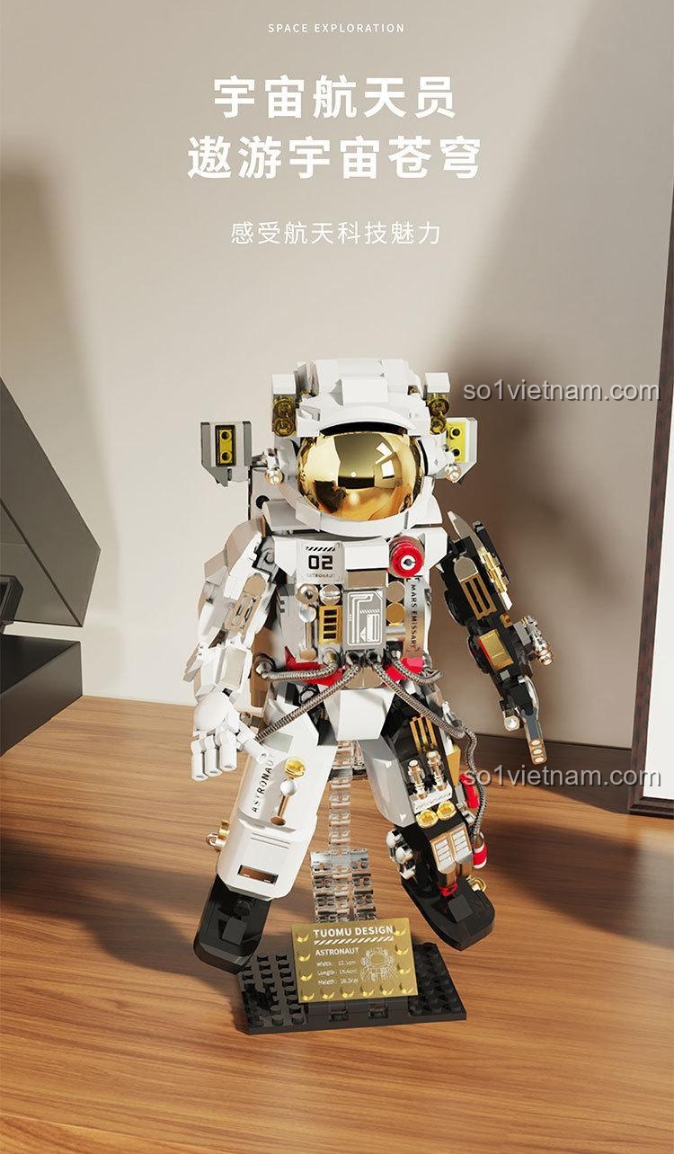 Phi Hành Gia Bán Cơ Giáp Tuomu, Mô Hình Phi Hành Gia T6001 khám phá vũ trụ, đồ chơi cho bé trai 6 tuổi
