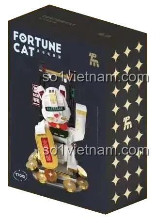 Hộp sản phẩm bộ xếp hình TUOMU T7001 Mèo May Mắn Robot, đồ chơi mô hình chất lượng cao, giá rẻ cho bé trai 8 tuổi, thể hiện thiết kế độc đáo.