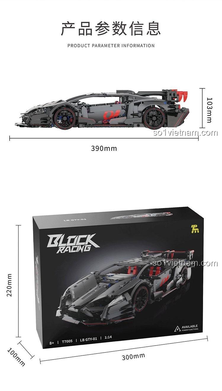 Bộ nâng cấp động cơ RC và hộp sản phẩm đồ chơi lắp ráp T7005 Tuomu, Siêu xe Lamborghini LB GTY-01, đồ chơi cho bé trai 8 tuổi, giá hời