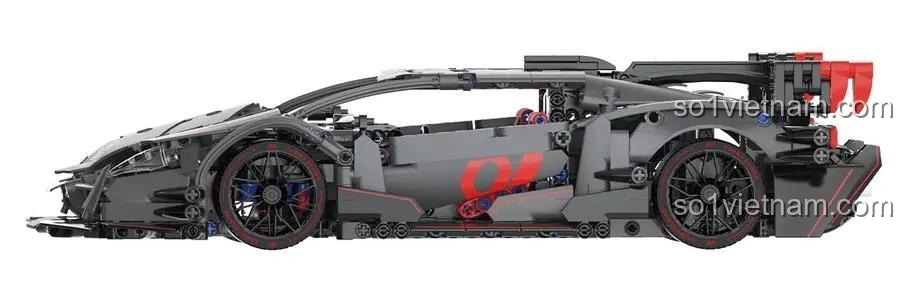 đồ chơi mô hình Tuomu T7005 Xe thể thao LB GTY-01, chi tiết cao, màu đen xám đỏ, đồ chơi lắp ráp cho bé trai 8 tuổi, giá tiết kiệm