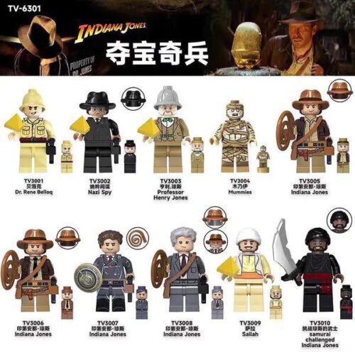 Bộ đồ chơi Indiana Jones TV-6301, set 10 minifigure nhân vật phim Indiana Jones chi tiết sắc nét, phù hợp bé trai 8 tuổi, giá tốt