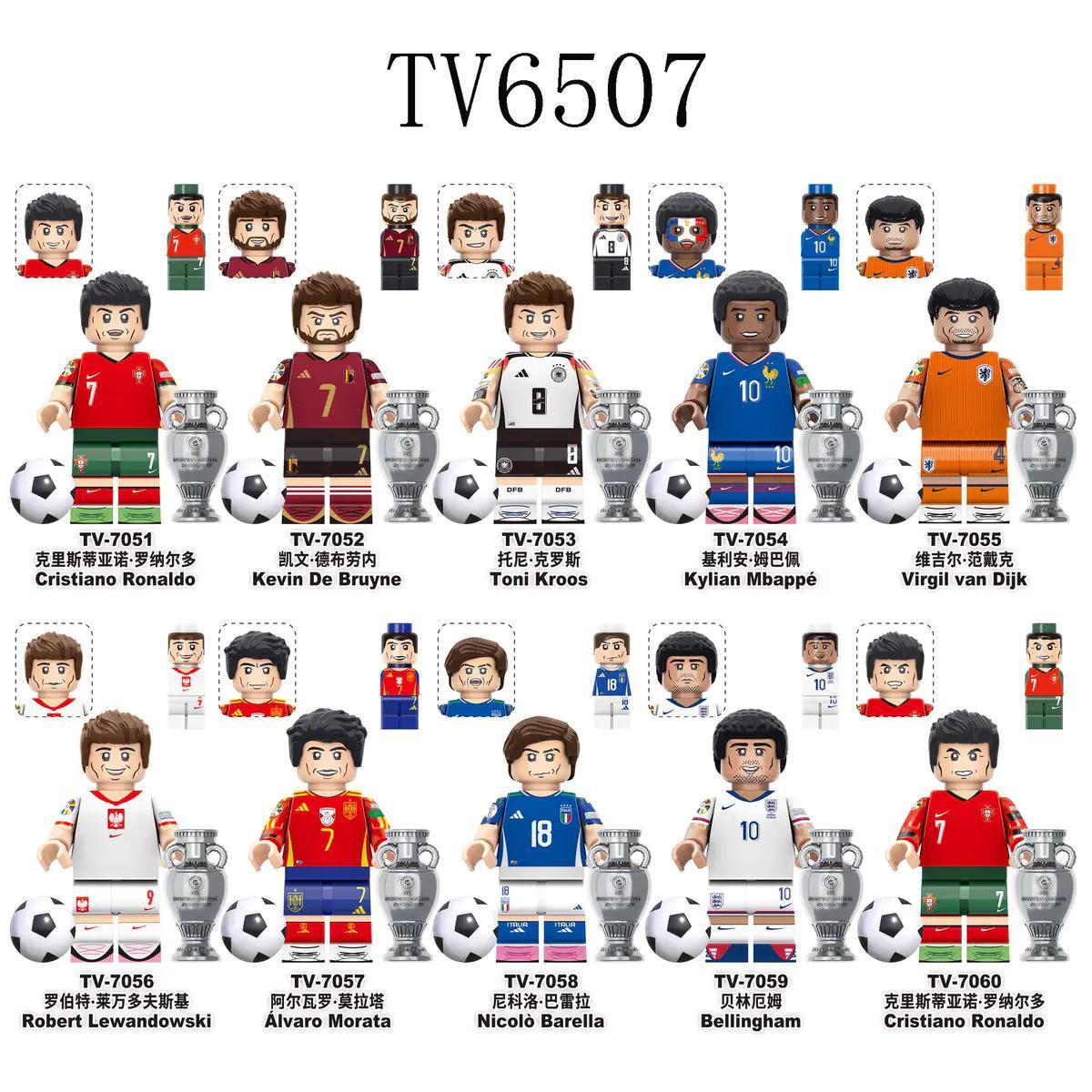 Bộ đồ chơi Cầu Thủ Bóng Đá Ngôi Sao TV TV6507 Bộ 10 Minifigures Cầu Thủ Bóng Đá Ngôi Sao, minifigures chi tiết cho bé trai 6 tuổi, giá tốt.