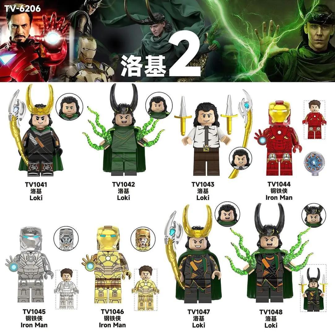 Bộ đồ chơi TV TV1042 Loki và Iron Man, 8 minifigures siêu anh hùng Marvel, phù hợp bé trai 6 tuổi, giá tốt