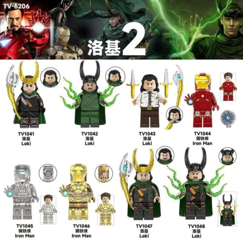 Bộ đồ chơi Minifigure Loki TV1048, bộ lắp ghép Siêu anh hùng Iron Man, đồ chơi mô hình TV, bộ xếp hình Nhân vật Loki, giá rẻ cho bé trai 6 tuổi.