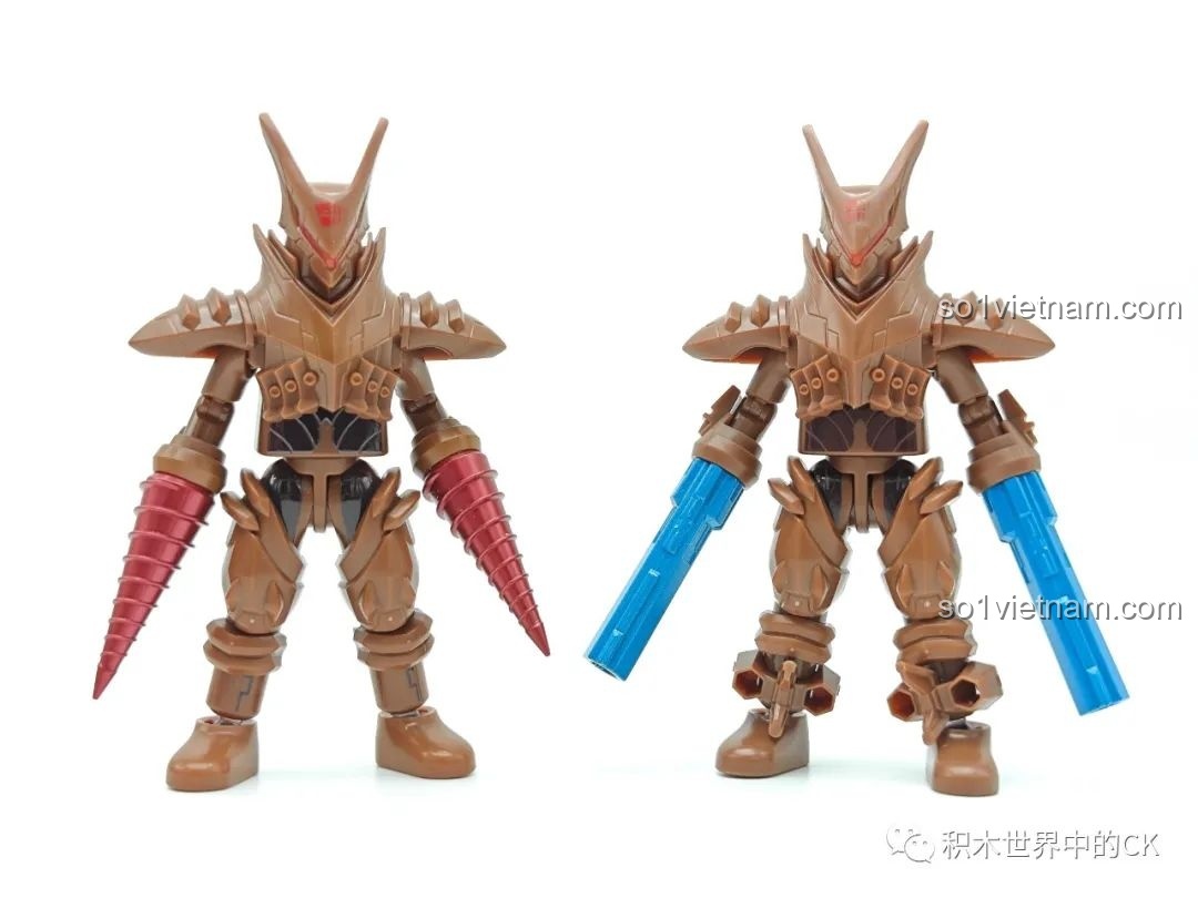 Mô hình Ultraman Leo và Ultraman Zero Cường Tráng BLOKEES Ultraman GV-08 cùng tung cú đá lửa.