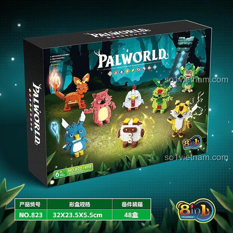 Hộp và các mẫu lắp ráp của bộ đồ chơi Palworld 823