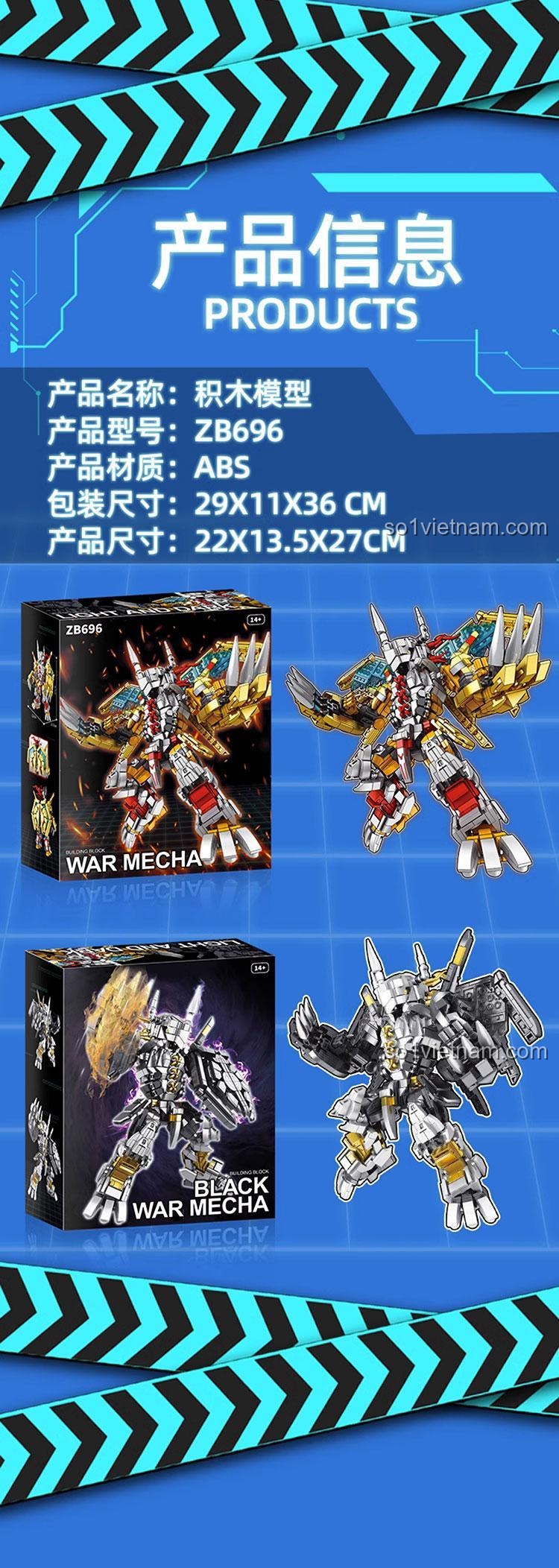 Thông tin sản phẩm Chiến Thần Máy Móc ZB696, Robot Digimon 1200 mảnh, đồ chơi mô hình cho bé trai 14 tuổi, giá tốt
