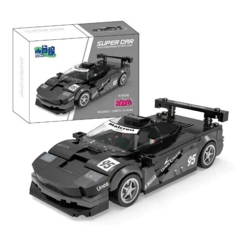 Bộ lắp ghép Unikitty JD052 Siêu xe McLaren F1 328 chi tiết, màu đen xám, đồ chơi mô hình xe đua cho bé trai 6 tuổi