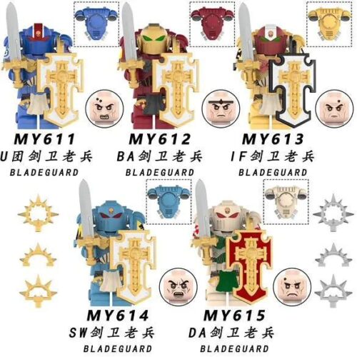 Bộ 5 Mô Hình Chiến Binh Warhammer 40,000 MY611, figure chiến binh Warhammer 40,000, đồ chơi mô hình Warhammer 40,000, bộ lắp ghép Warhammer 40,000, figure nhân vật, độ tuổi 14, con trai