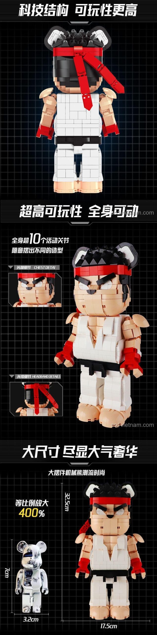 Thiết kế cơ khí Gấu máy Ryu 400% Wangao 188017