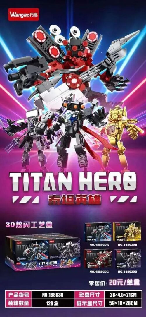 Bộ lắp ghép Robot Titan Hero Wangao 188030 cho bé trai 6 tuổi, đồ chơi mô hình chất lượng cao, giá tốt.