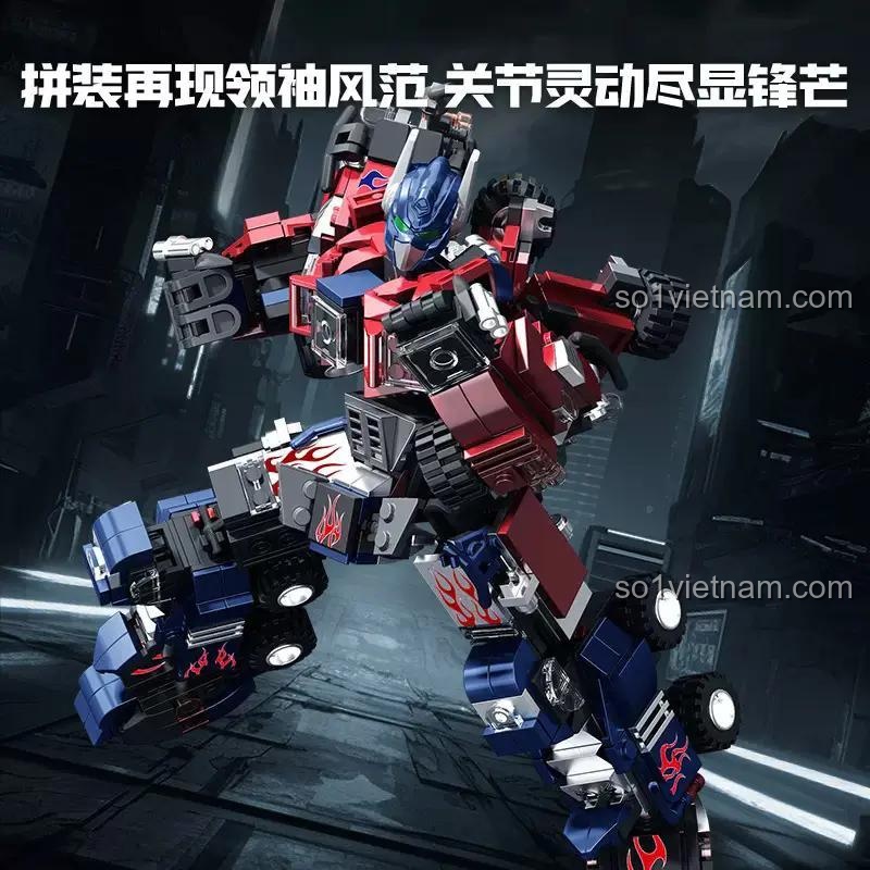 Robot Optimus Prime Thiên Tai Kình Thiên Cơ Giáp Wangao 288038 với khớp cử động, bộ lắp ghép robot biến hình, 649 mảnh, 4 mẫu lắp được, đồ chơi cho bé trai 6 tuổi