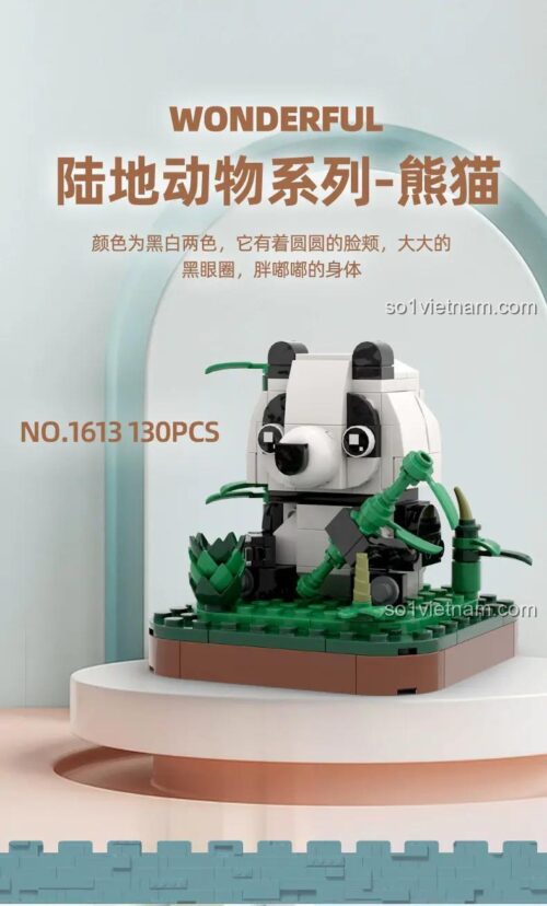 Mô hình Gấu Panda Thần Kỳ WANGE 1613 với các chi tiết màu sắc