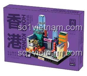 Hộp sản phẩm WANGE 3106 Kiến trúc Hong Kong, mô hình thành phố thu nhỏ, đồ chơi lắp ghép sáng tạo, quà tặng ý nghĩa cho bé 6 tuổi, giá tốt