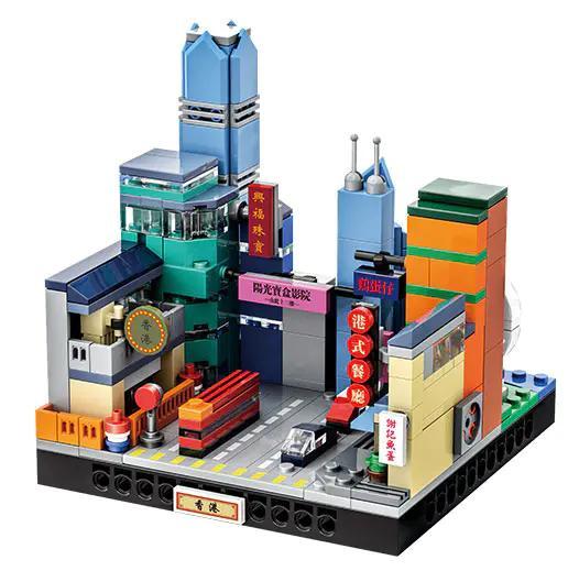 Bộ lắp ghép WANGE 3106 Kiến trúc Hong Kong, mô hình thành phố thu nhỏ với các tòa nhà chọc trời, đường phố chi tiết, màu sắc sinh động, phù hợp cho bé 6 tuổi, đồ chơi giáo dục, đồ chơi sáng tạo, giá tốt