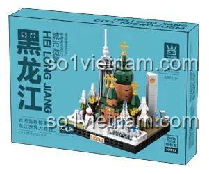 Hộp sản phẩm WANGE 3107 Mô hình Kiến trúc Thành phố Vi mô Hắc Long Giang 301 Mảnh - Kiến trúc Vi mô Độc Đáo