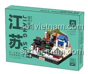 Hộp sản phẩm bộ lắp ghép WANGE 3110 Thành phố thu nhỏ: Giang Tô, mô hình kiến trúc Trung Hoa, 249 mảnh, độ tuổi 6+, cho bé trai và bé gái, giá tốt, chất lượng cao, kiến trúc tinh xảo