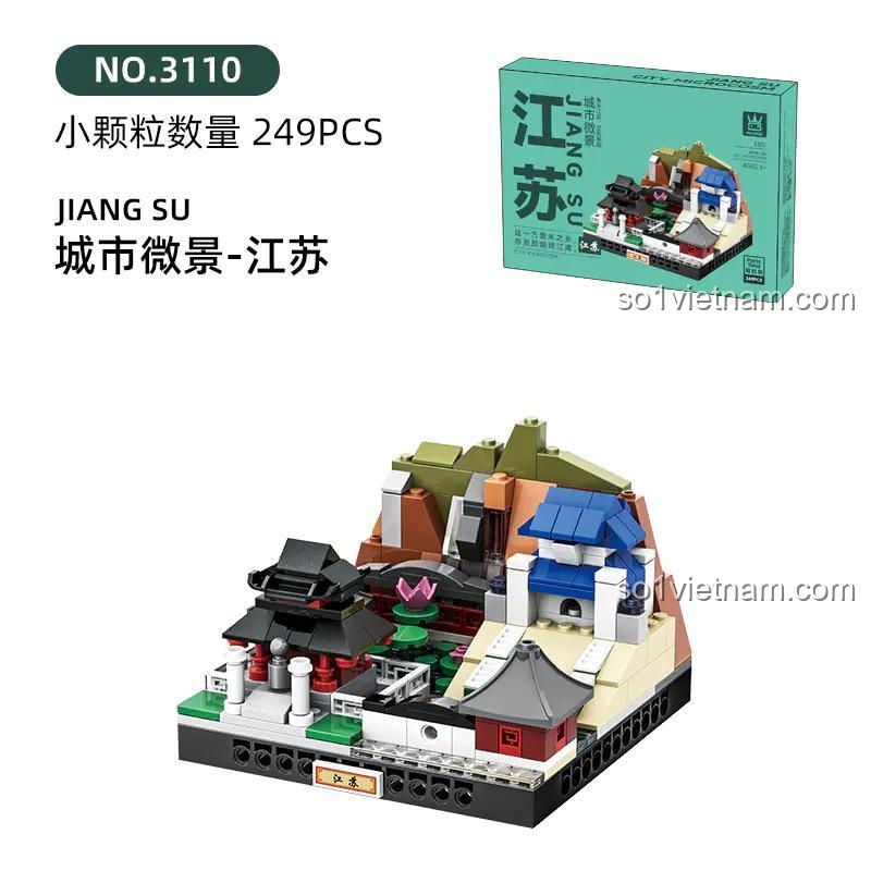 Bộ lắp ghép WANGE 3110 Thành phố thu nhỏ: Giang Tô, mô hình kiến trúc Trung Hoa, 249 mảnh, độ tuổi 6+, cho bé trai và bé gái, giá tốt, chất lượng cao, kiến trúc tinh xảo