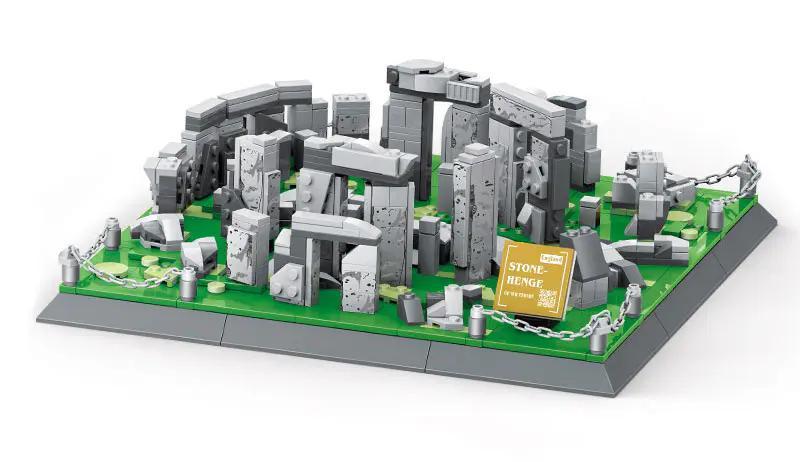 bộ lắp ghép Cụm đá cổ Stonehenge WANGE 4224, mô hình kiến trúc Stonehenge nhìn từ chính diện, phù hợp cho bé trai bé gái 6 tuổi, giá tốt.