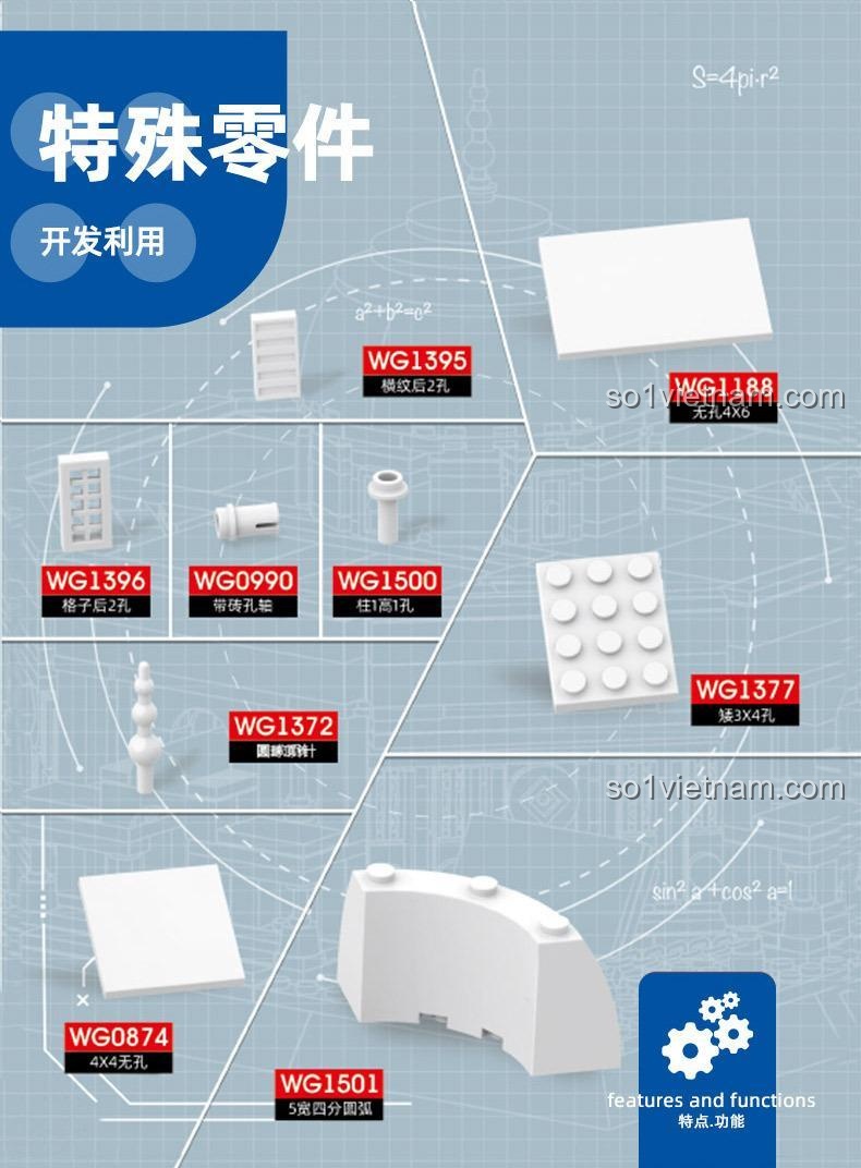 Nhìn từ trên xuống chi tiết mô hình Nhà thờ Hồi giáo Đá tròn Jerusalem Wange 5243