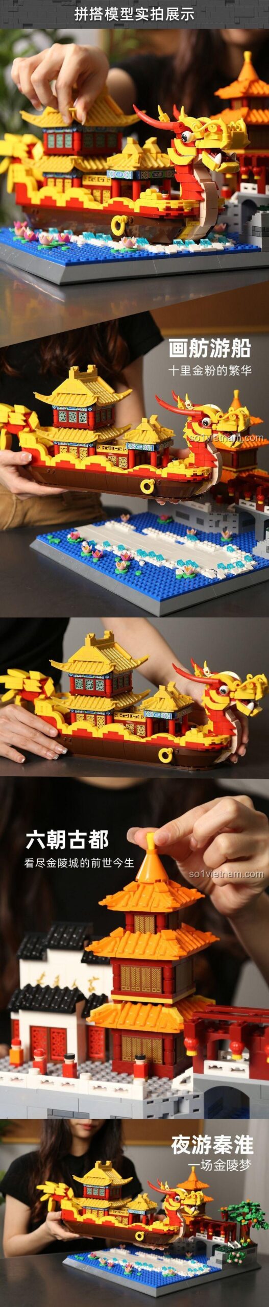 Mô hình Thuyền Rồng Du Thuyền Sông Hoài WANGE 6232