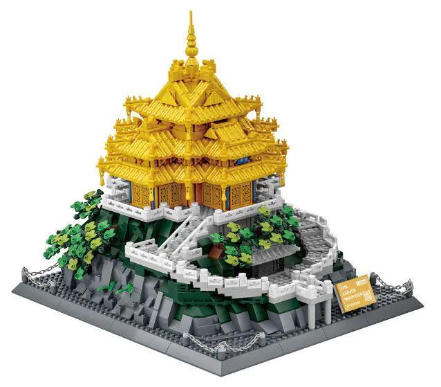 Bộ lắp ghép Lão Quân Sơn WANGE 6234, mô hình kiến trúc Trung Hoa cổ điển với 1692 chi tiết, phù hợp cho bé trai và bé gái từ 6 tuổi.