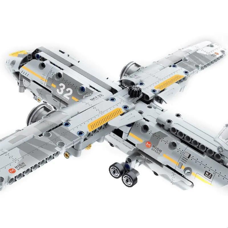 Máy bay vận tải quân sự 万致IM.Master/启辉玩具QIHUI 6832, bộ lắp ghép máy bay quân sự, đồ chơi STEM cho bé trai 14 tuổi, cỗ máy vận tải uy lực, cửa khoang hàng mở được, động cơ liên kết chuyển động, giá tốt