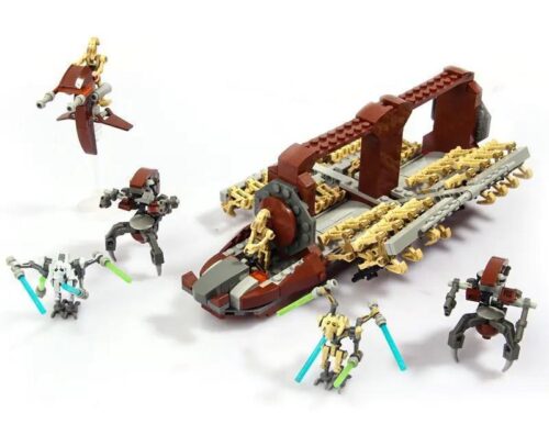 Bộ lắp ghép Tàu Tấn Công Chở Quân Droid We Game Coming 66001 từ Star Wars, bao gồm Tướng Grievous và đội quân Droid cho bé trai 8 tuổi.