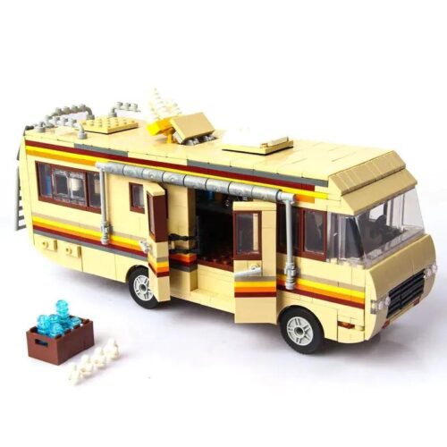 Đồ chơi mô hình We Game Coming 66002 Xe RV Breaking Bad với hông xe có thể mở ra để lộ nội thất chi tiết.