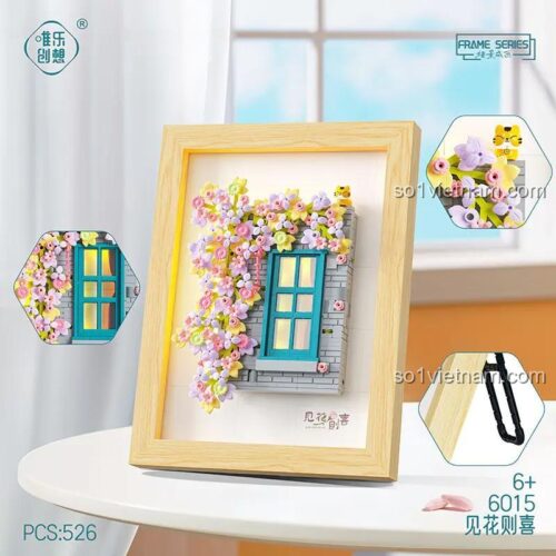 Bộ lắp ghép khung ảnh cửa sổ hoa 唯乐创想 6015 với chi tiết 526 mảnh