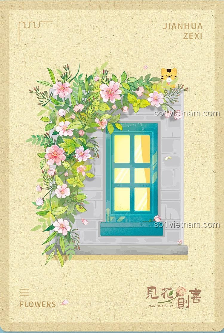 Khung ảnh cửa sổ hoa 唯乐创想 6015 trên bàn