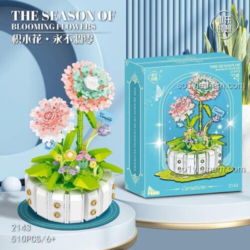 Chậu hoa cẩm chướng lắp ráp 唯乐创想 2143