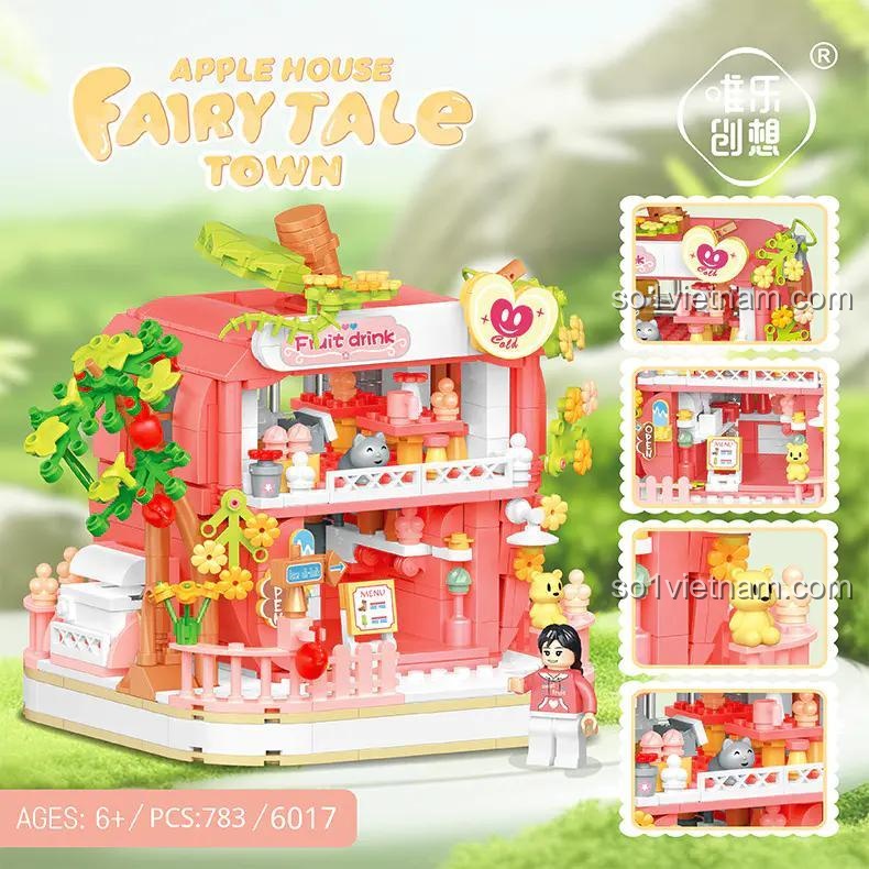 Chi tiết bộ lắp ghép Ngôi nhà Táo Tiên 783 mảnh, 唯乐创想 6017, đồ chơi sáng tạo, giá tốt