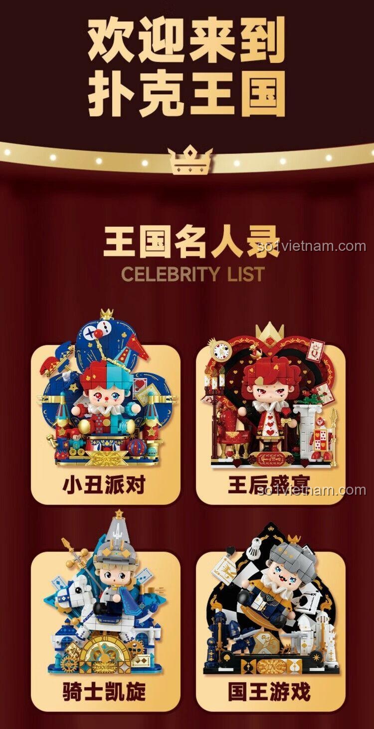 Các nhân vật trong mô hình Vua Trò Chơi Bài Wekki 503191, bộ lắp ghép Vua Trò Chơi Bài, đồ chơi xếp hình Vua Trò Chơi Bài