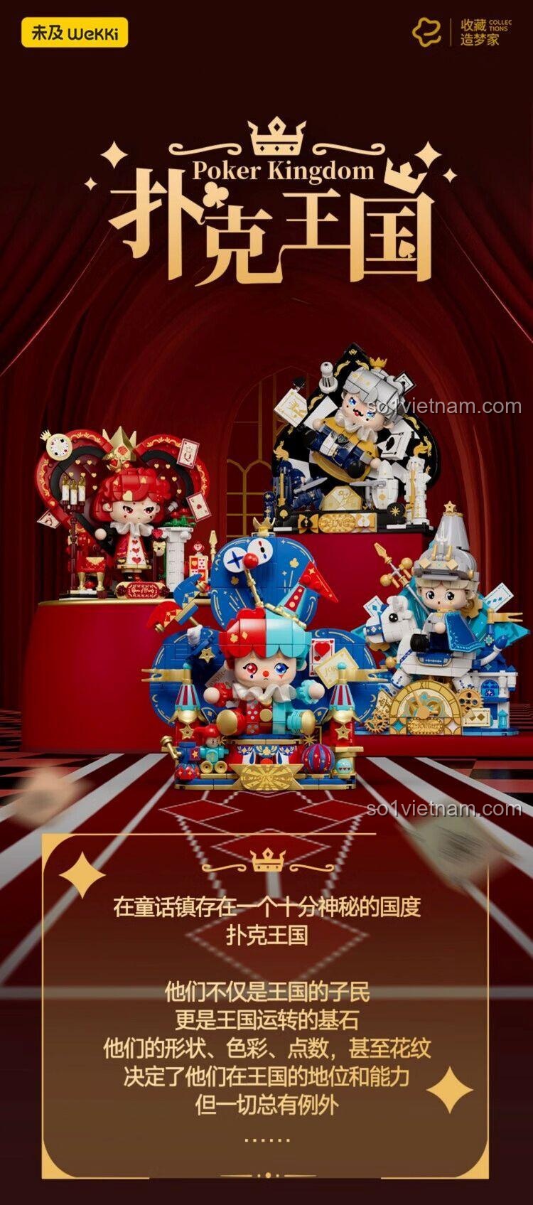 Chi tiết mô hình Vua Trò Chơi Bài Wekki 503191, bộ lắp ghép Vua Trò Chơi Bài, đồ chơi xếp hình Vua Trò Chơi Bài