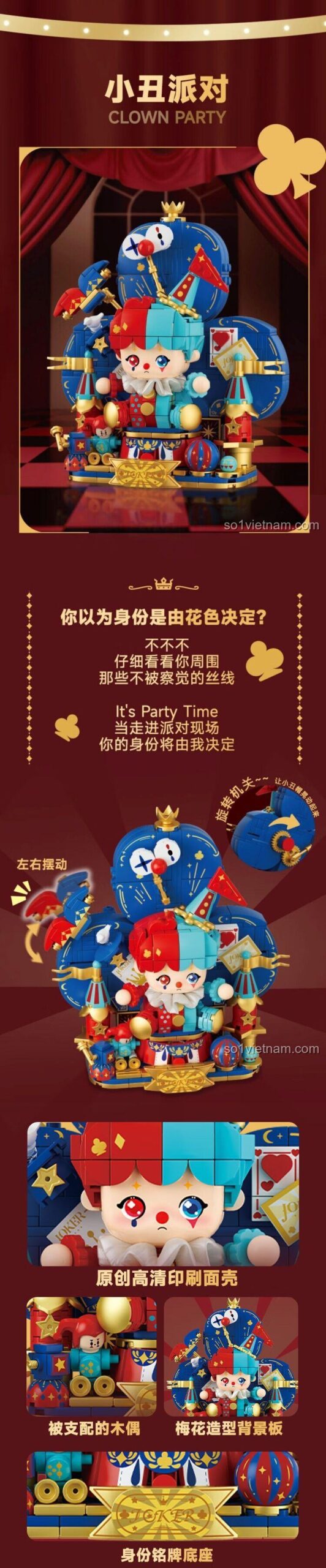 Mô hình Vua Trò Chơi Bài Wekki 503191, bộ lắp ghép sáng tạo Vua Trò Chơi Bài, đồ chơi xếp hình Vua Trò Chơi Bài