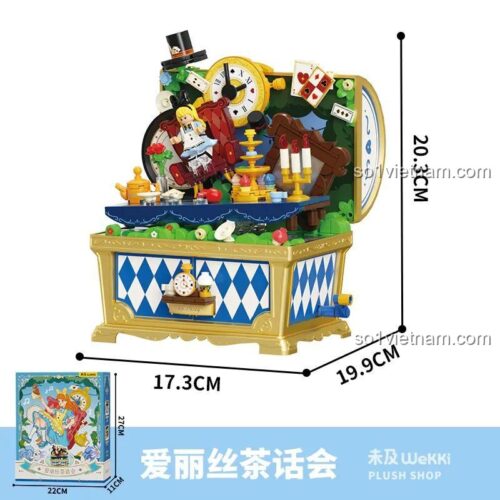 Kích thước chi tiết của đồ chơi mô hình Tiệc trà của Alice 506192, món quà ý nghĩa cho con gái.