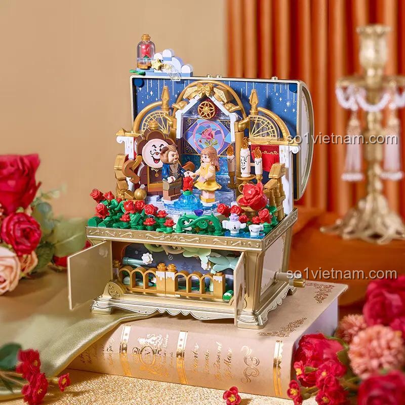 Mô hình hộp nhạc cổ tích Wekki 506194, hộp nhạc vũ hội hoa hồng với chi tiết tinh xảo, đáng tiền cho bé gái.