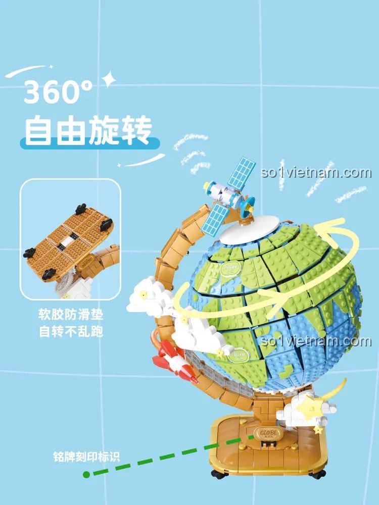 Mô hình Trái Đất Wekki 506501 xoay 360 độ