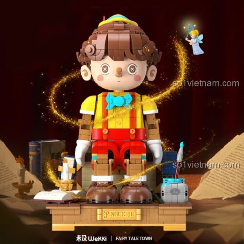 Mô hình Pinocchio hoàn thiện từ bộ lắp ráp Wekki 506504, chi tiết tinh xảo, đồ chơi xếp hình cho trẻ 8 tuổi, chất lượng cao.