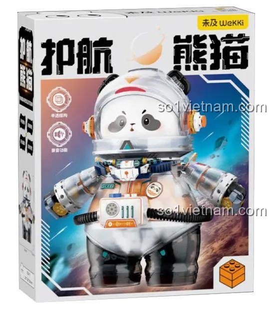 Hộp sản phẩm Gấu Trúc Phi Hành Gia Wekki 506508, đồ chơi lắp ghép cho bé 6 tuổi