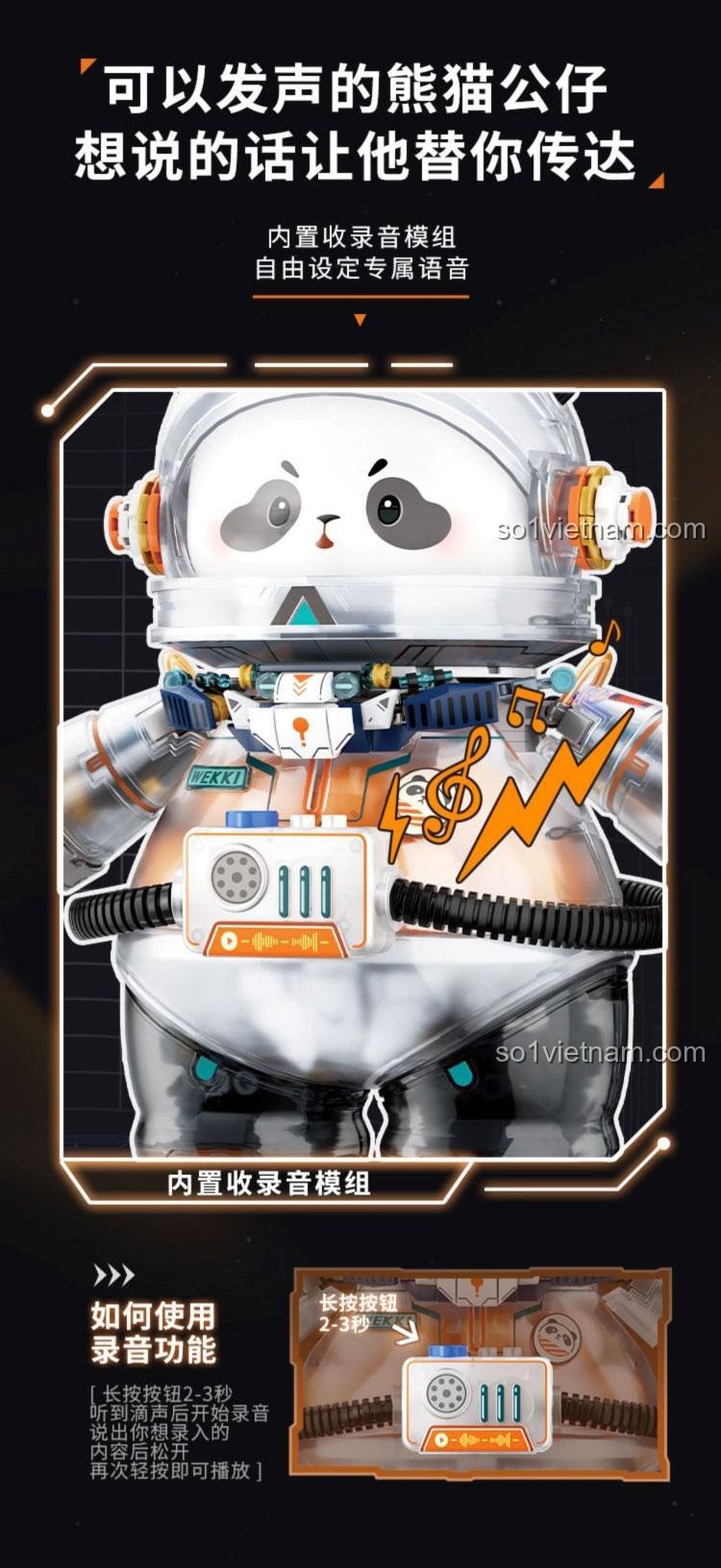 Mô tả chi tiết Gấu Trúc Phi Hành Gia Wekki 506508