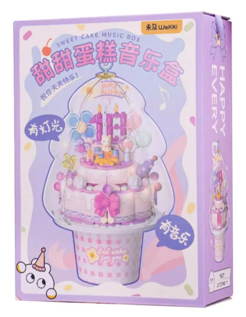 Wekki 516158 bộ lắp ghép Hộp nhạc bánh kem, hộp đồ chơi mô hình Bánh kem phát nhạc, quà tặng giá tốt cho bé gái 6 tuổi