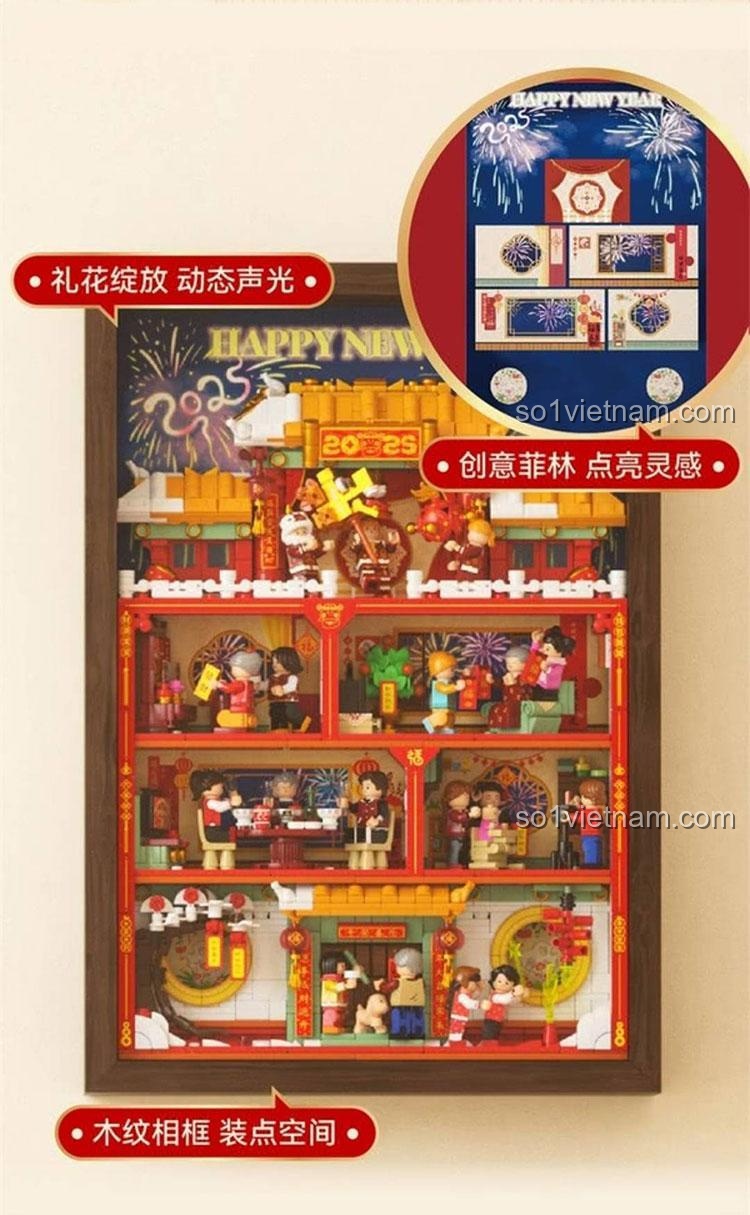 Mô hình lắp ráp bộ lắp ghép Gia Đình Hạnh Phúc Wekki 516161 tạo không khí lễ hội