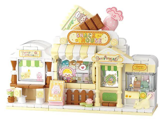 Bộ Lắp Ghép Tiệm Bánh Ngọt 未及Wekki 516503 - Mô hình cửa hàng đồ ăn vặt, đồ chơi lắp ghép cho bé gái 8 tuổi, màu sắc tươi sáng, chi tiết tinh xảo