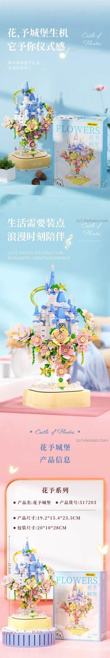 Thiết kế mô hình Lâu đài Hoa Wekki 517203