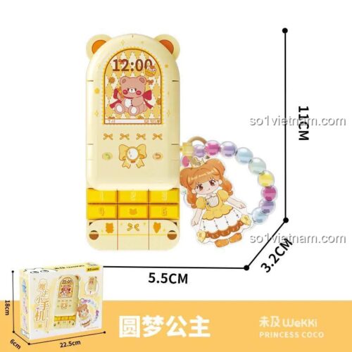 đồ chơi mô hình Điện thoại đồ chơi Công Chúa Wekki 519010 hiển thị kích thước 11cm, cho bé gái 6 tuổi, giá tiết kiệm