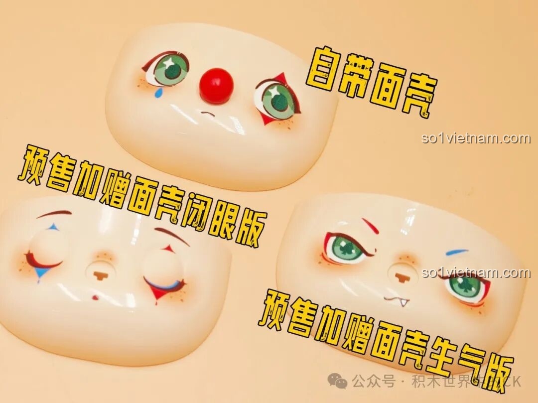 Các biểu cảm khuôn mặt khác nhau của chú hề Joker trong bộ lắp ghép Wekki Joker Poker 506187